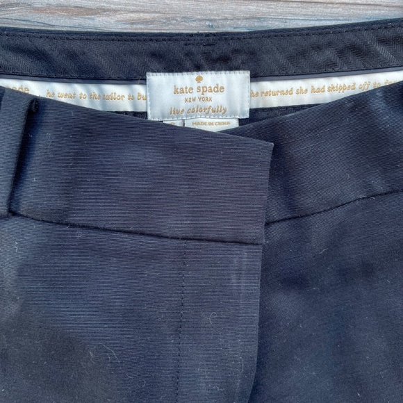 Kate Spade Black Cropped Tapered Pants -  Sz 2 - Picture 4 of 6